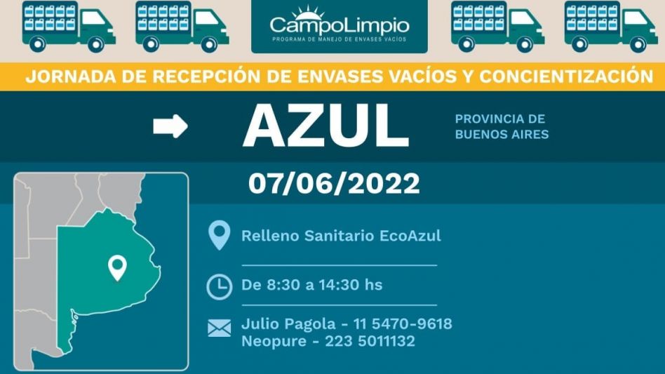 Campaña itinerante de recepción de envases vacíos de agroquímicos