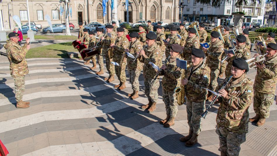La banda Combate de Perdiel acompañó el acto como lo hace habitualmente.