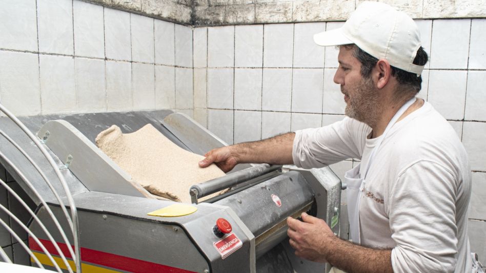 Toto López en plena tarea. 