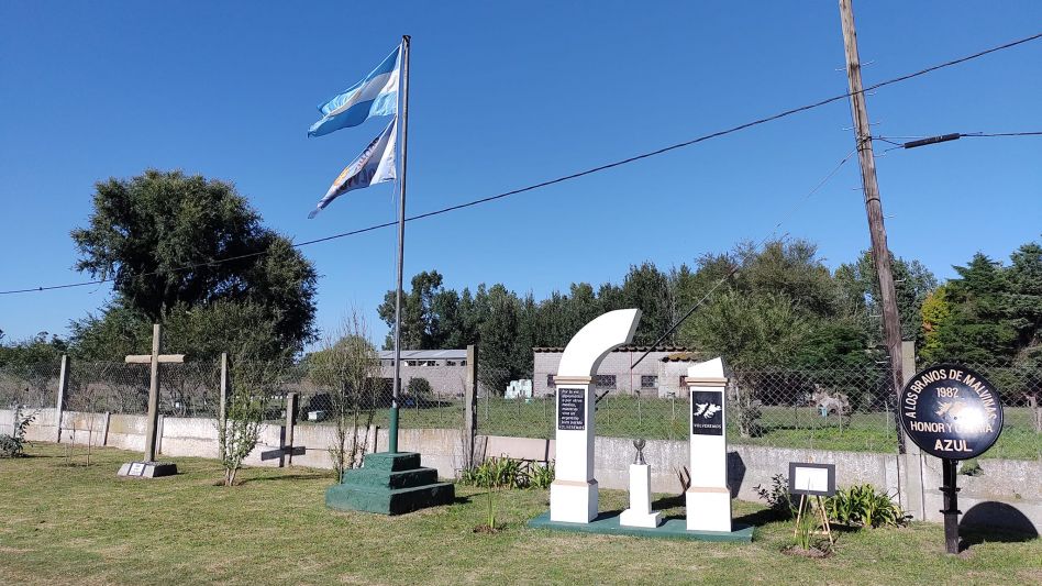 El monumento ubicado en el PIDA 1 que fue construido por la agrupación Jóvenes por Malvinas