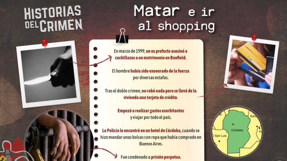 El ex prefecto que mató a un matrimonio y cayó por su pasión por las compras