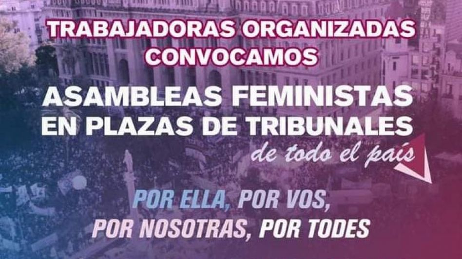 Afiche de la actividad anunciada para hoy por las Trabajadoras Organizadas.