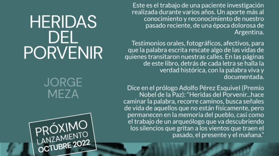 Nuevo libro de investigación de Jorge Meza "Heridas del porvenir"