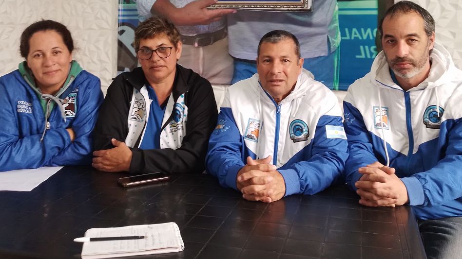 Cristian Jalli, Esteban Meza, Rosa Zattone y Gisela Carrizo, integrantes del Sindicato de Trabajadores de la Carne de nuestra ciudad.