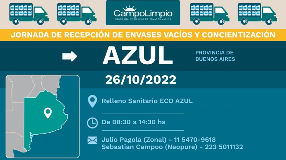 Nueva jornada de recepción de envases vacíos de fitosanitarios