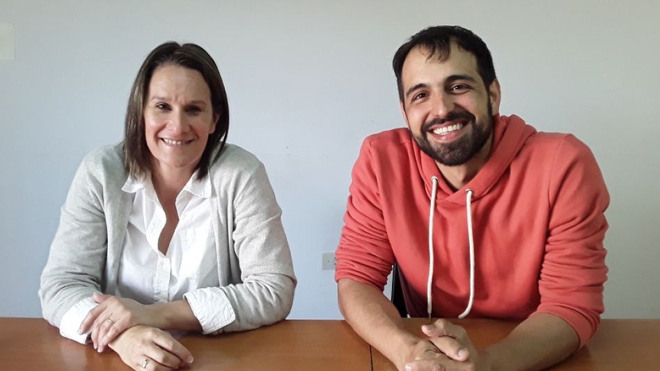  La concejal Natalia Colomé y el artista Martín Meza cuando visitaron la redacción de diario EL TIEMPO.  AGUSTÍN SCALCINI