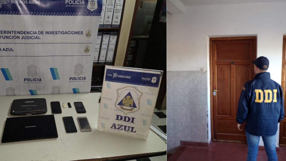 Los elementos incautados por agentes de la DDI Azul en el allanamiento realizado ayer martes. FOTOS: DDI AZUL