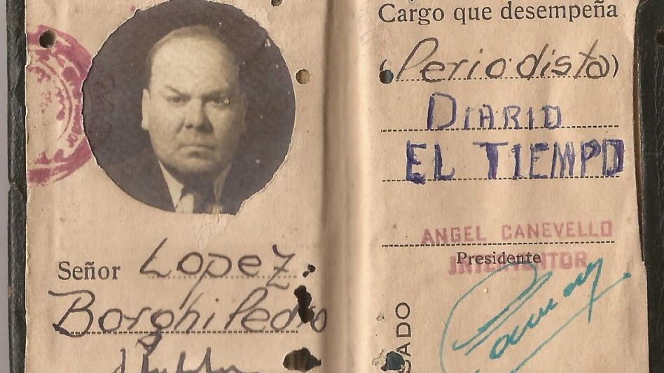 Carnet de periodista de ?El Tiempo? perteneciente a Pedro Borghi López. FOTO GENTILEZA FAMILIA BORGHI CARRASQUERO