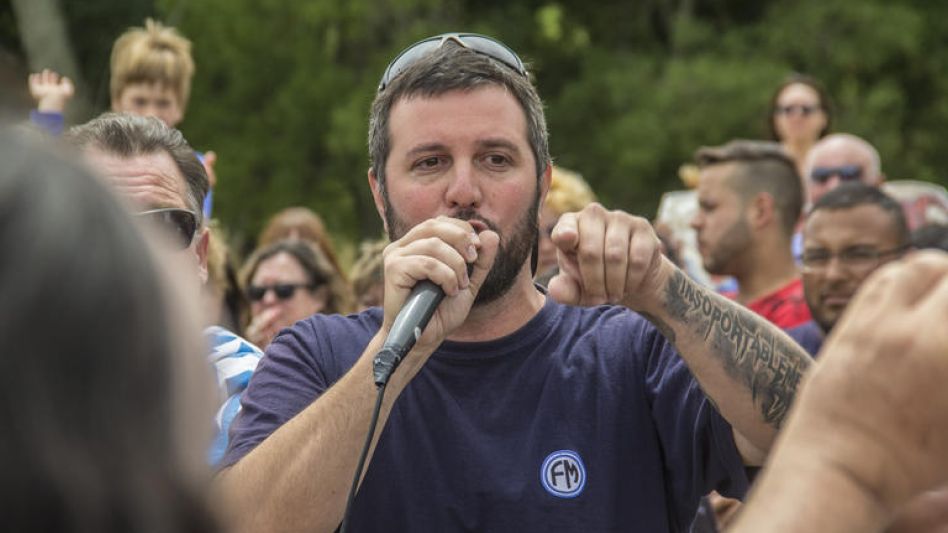 Juan Cacace, actual edil del Frente de Todos, fue uno de los referentes de la lucha que los trabajadores de FANAZUL. NICOLÁS MURCIA