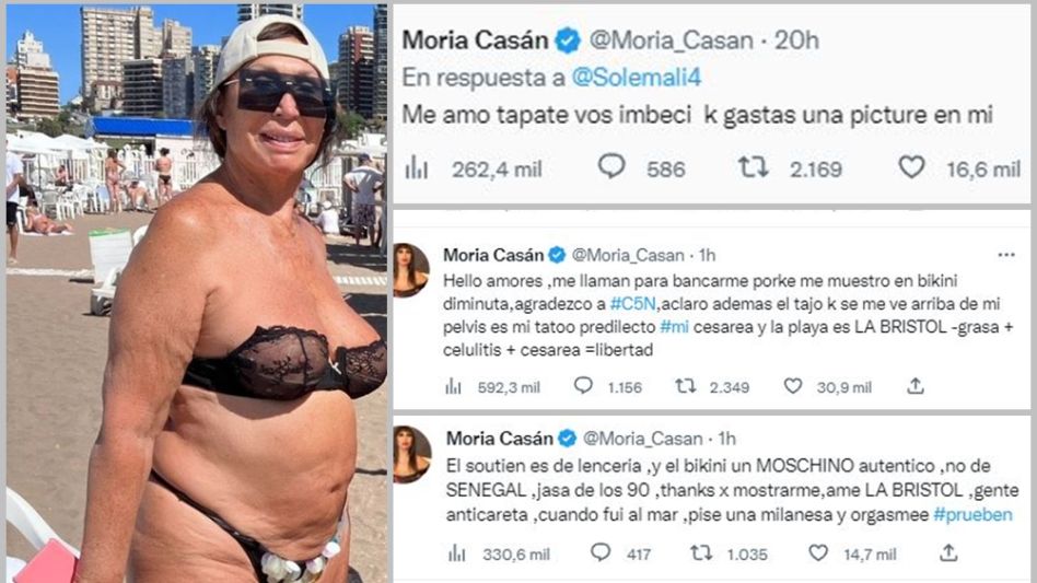 Moria Casán sin filtro con una usuaria de Twitter: "Me amo, tapate vos imbécil que gastás una picture en mí"