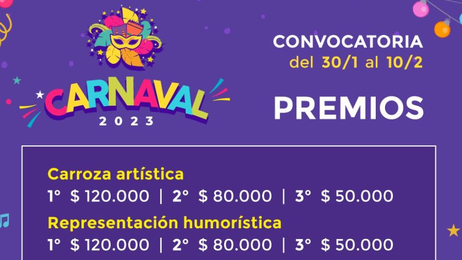 Continúa la inscripción para el Carnaval 2023