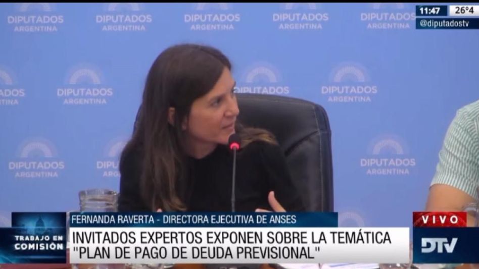 Fernanda Raverta, titular de ANSES expuso sobre el "Plan de Pago de Deuda Previsional"