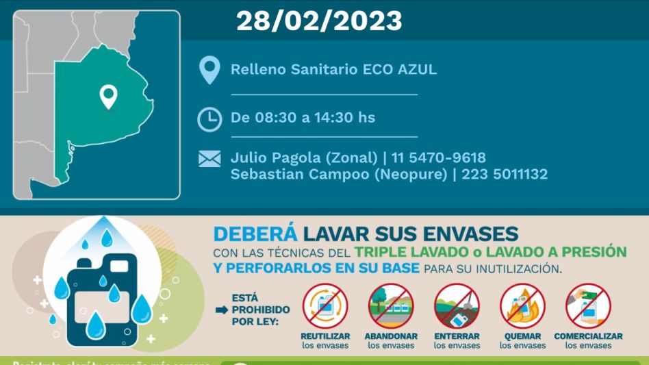 Nueva jornada de recepción de envases vacíos de fitosanitarios