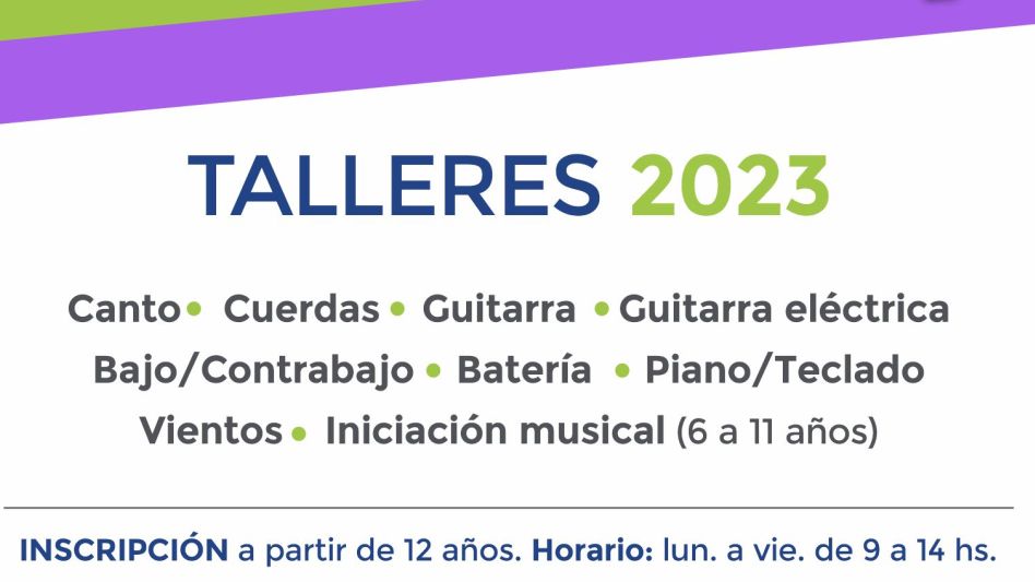 Comienza la inscripción para los talleres de la Escuela de Música