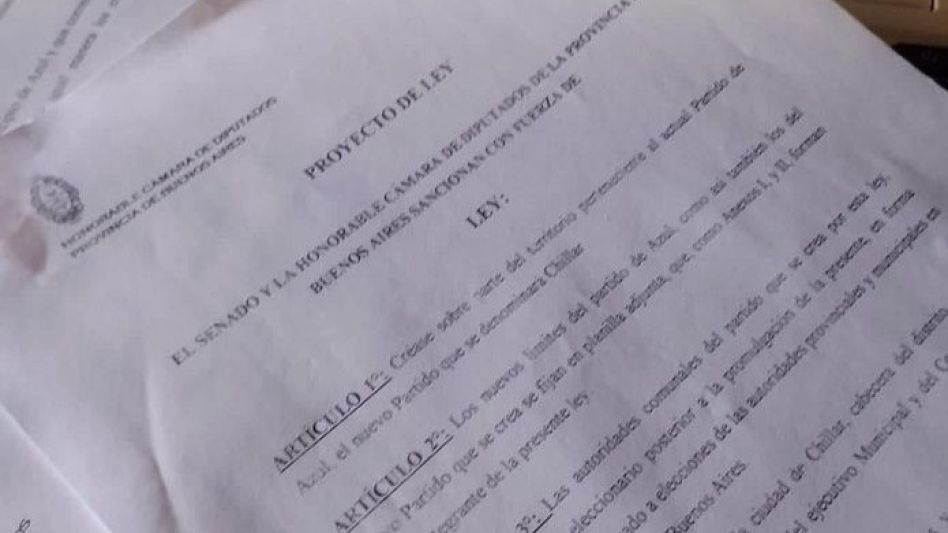 Chillar, esta vez con mayor fuerza, avanza en la iniciativa de constituirse en Partido. Se presentará un proyecto de ley en la Legislatura provincial. CHILLARLAAUTONOMIAESELCAMINO