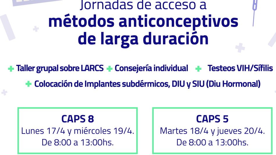Se realizarán jornadas de acceso a métodos anticonceptivos de larga duración