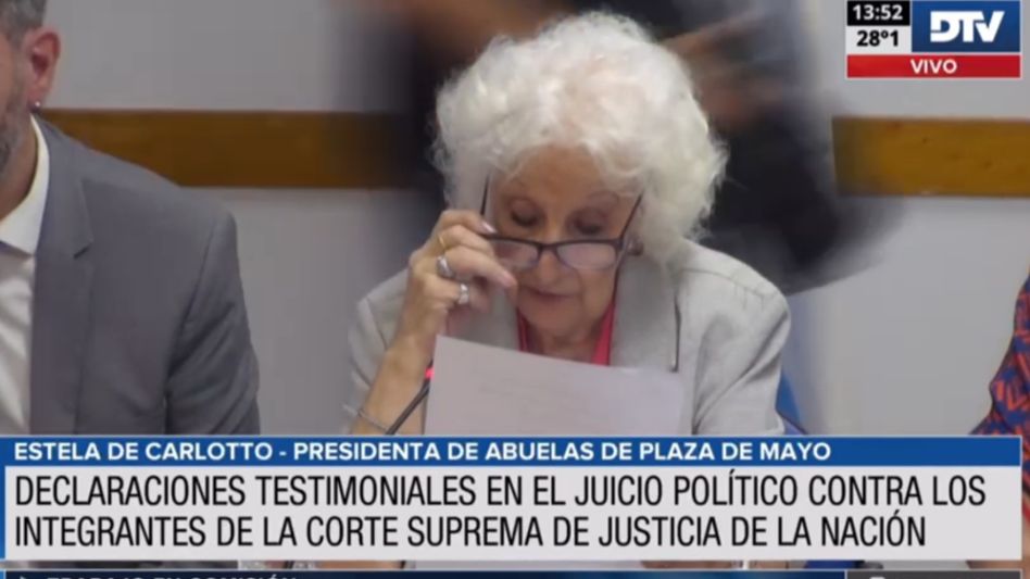 Estela de Carlotto y Germán Garavano expusieron en el juicio político a la Corte Suprema