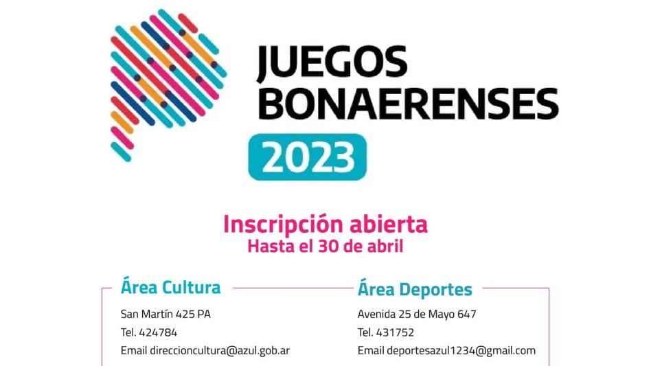 Sigue abierta la inscripción a los Juegos Bonaerenses en Azul, Chillar y Cacharí