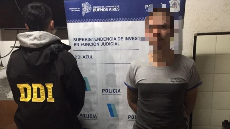 El joven que está detenido es un azuleño de 29 años de edad. Ayer, cuando fue llevado a tribunales para que fuera indagado, declaró. DDI AZUL/PBA