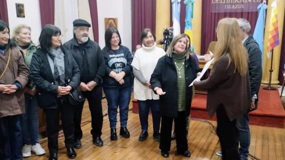 Días pasados obtuvo el reconocimiento por el Concejo Deliberante de Azul.