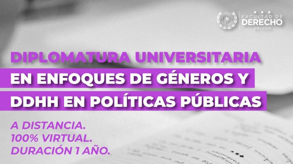 Nueva Diplomatura Universitaria en enfoques de géneros y derechos humanos en políticas públicas a distancia. 