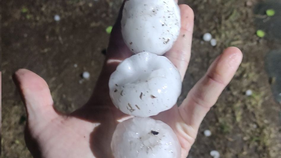 Pergamino: cayó granizo del tamaño de una pelota de tenis