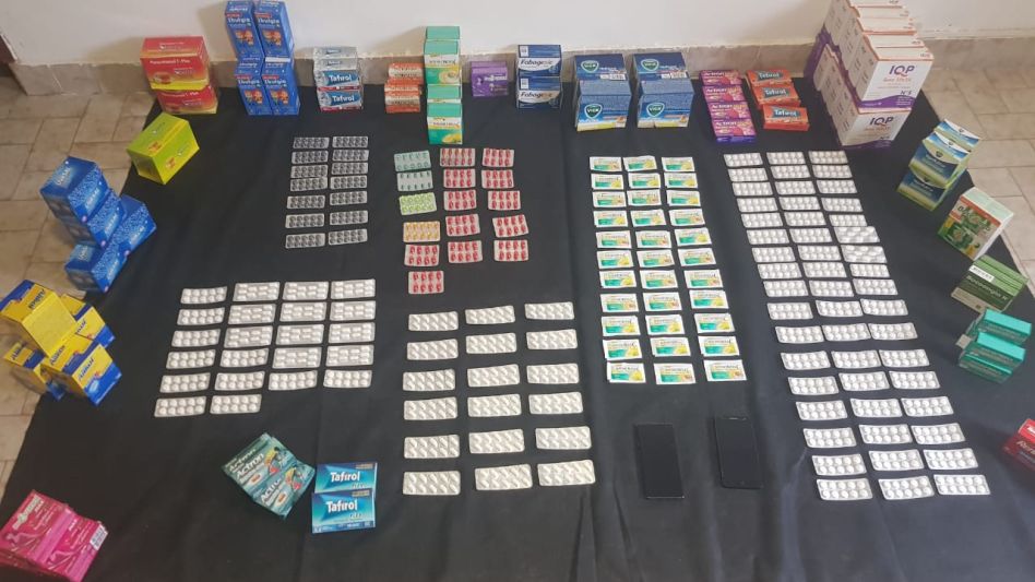 Los medicamentos incautados en estos procedimientos. FOTOS: DROGAS ILÍCITAS AZUL/PBA