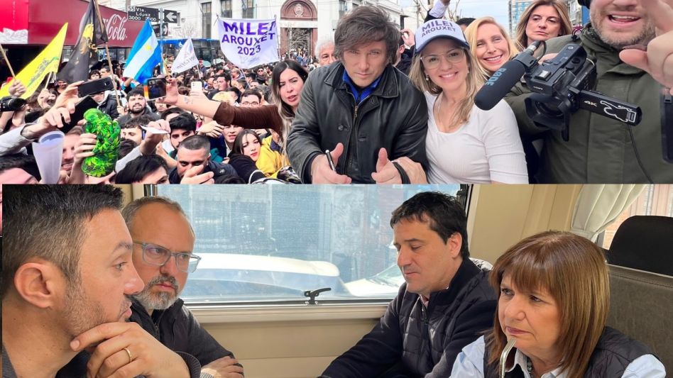 Milei se mostró con una motosierra en Olavarría y Bullrich encendió la "Patoneta"