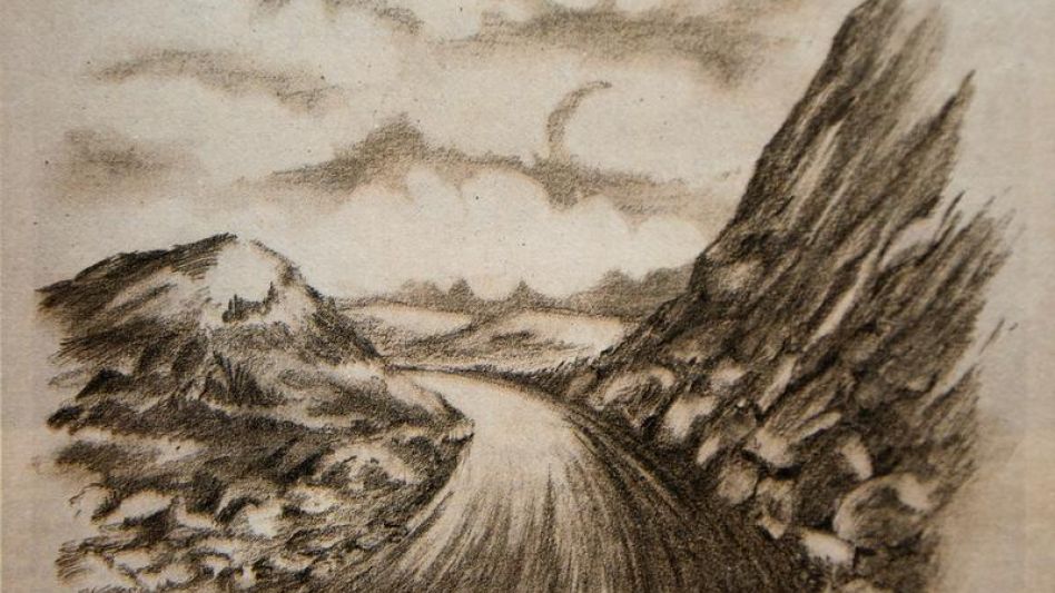Boca de las Sierras. Dibujo del natural (Adolfo Godoy, 1982)  ARCHIVO EL TIEMPO/HEMEROTECA J.M. OYHANARTE