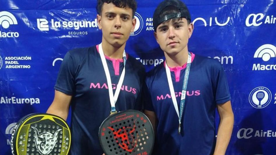Joaquín Bastos, junto a su compañero Octavio Guardia, terminó tercero en el Mundial de Menores de Paraguay. 