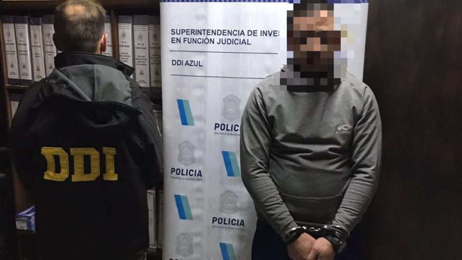 El condenado por estos hechos de violencia de género había sido detenido en Azul el 21 de noviembre de 2022.  ARCHIVO/DDI AZUL/PBA