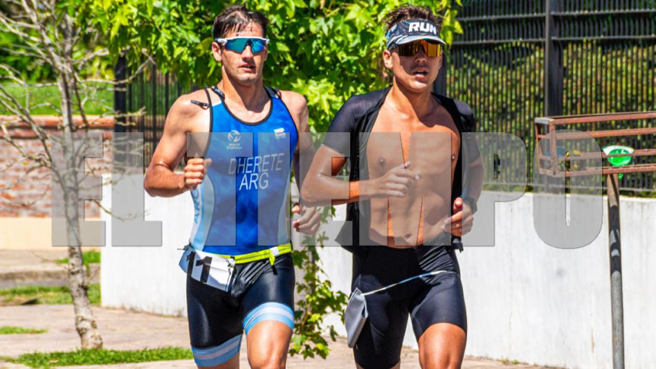 Dherete terminó segundo en el Triatlón de Azul. Lideró en gran parte de la competencia, pero sobre final se vio superado por Morandini. Foto: Nacho Correa.