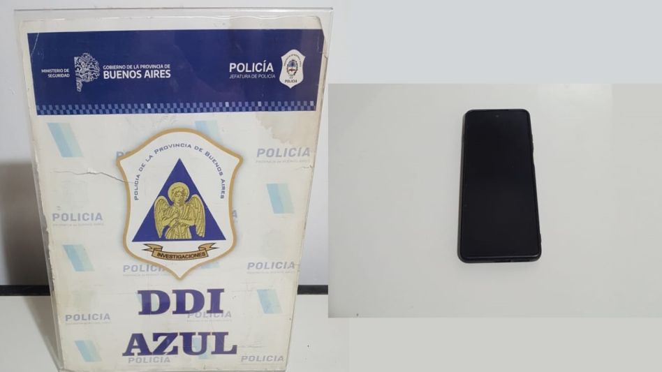 El celular será sometido a pericias para evaluar qué contiene. FOTO: DDI AZUL/PBA 
