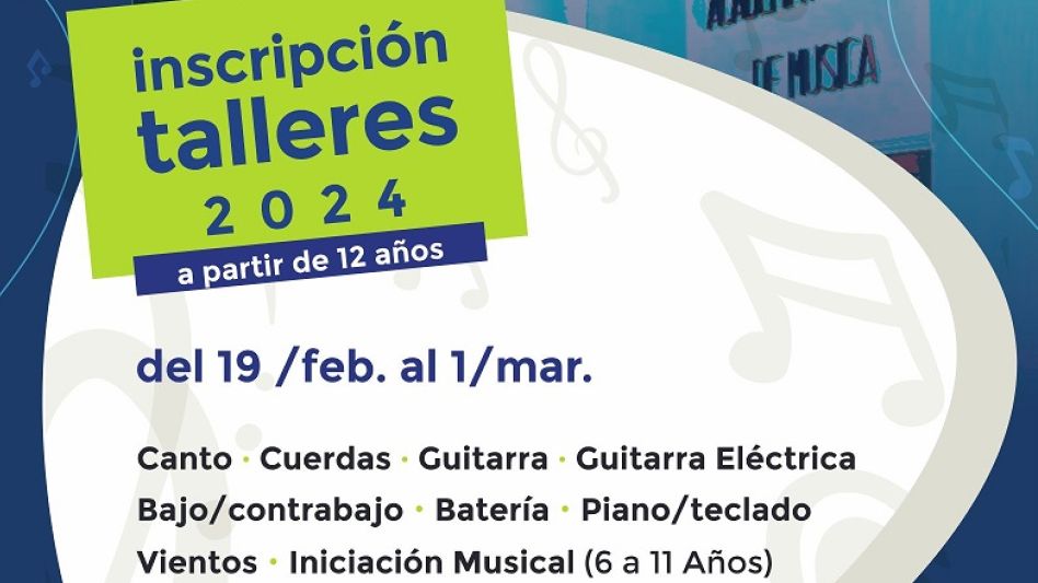 El lunes comienza la inscripción   para los talleres de la Escuela de Música
