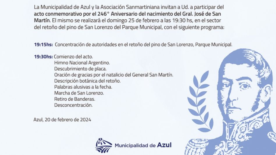 Acto aniversario del nacimiento del Gral. San Martín