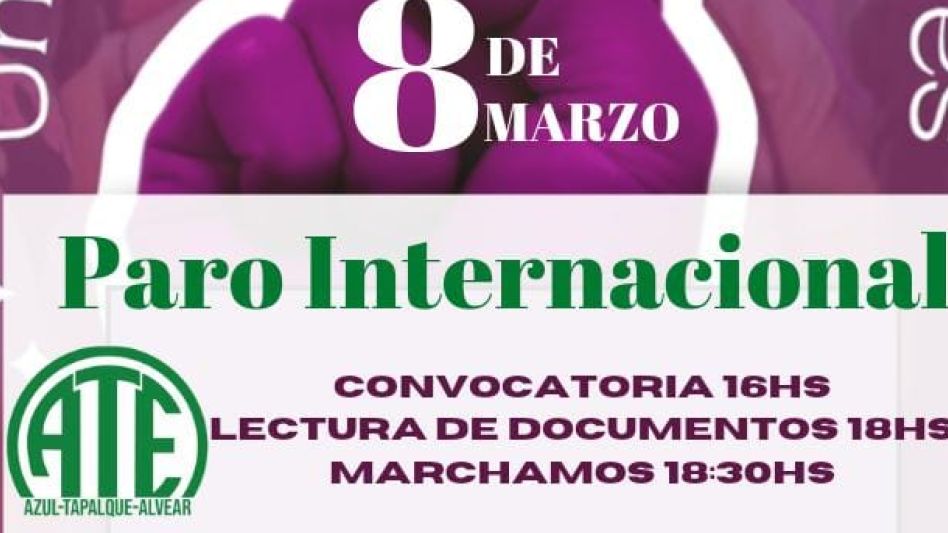 ATE convocó a un paro  de mujeres y diversidades 