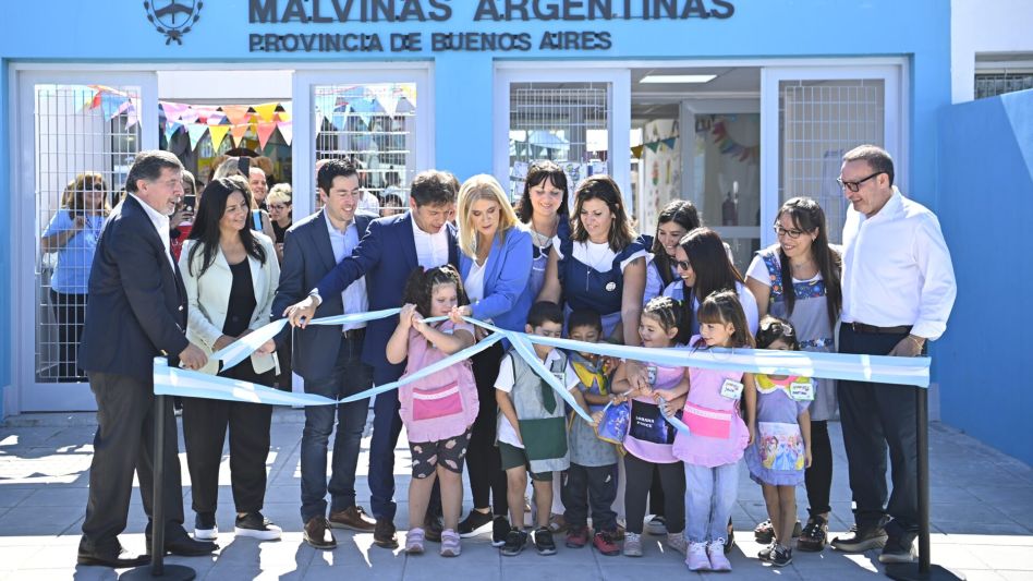 Kicillof inauguró un jardín y dijo que los impuestos se usan para construir edificios escolares