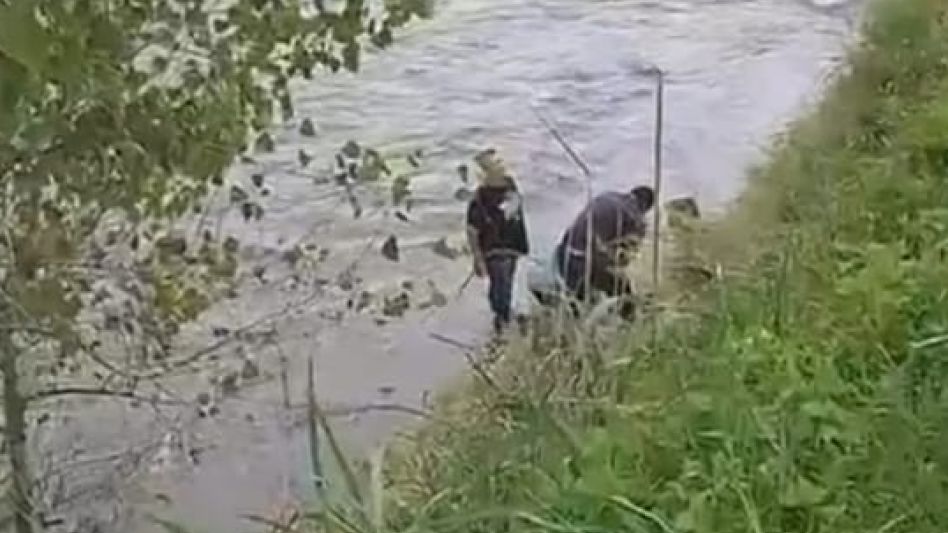 Cuando fue rescatada del arroyo, la vecina que luego pudo ser identificada ya estaba muerta. CAPTURA DE VIDEO/SOMOS AZUL