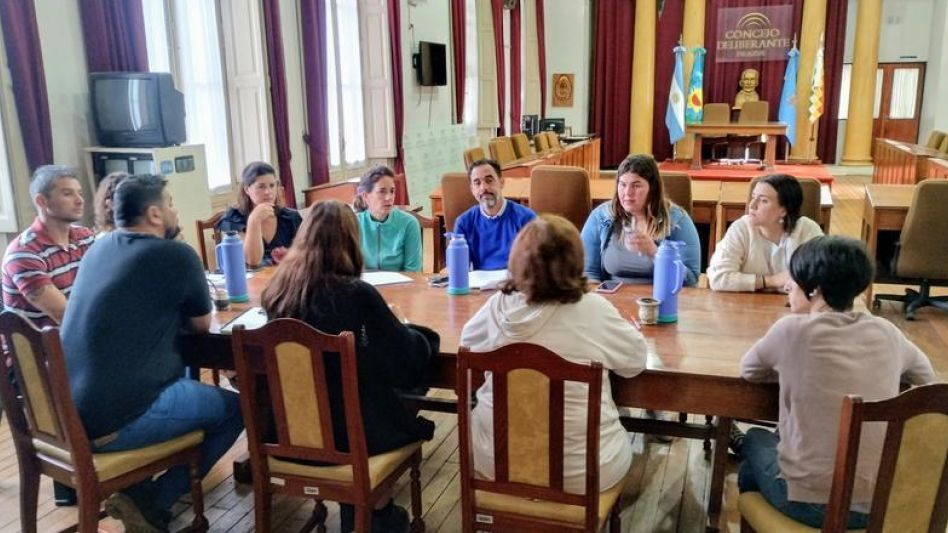 Concejales de la comisión de Nomenclatura durante la reunión con la directora municipal de Gestión y Comisiones Vecinales, Belén Papuk.  PRENSA CONCEJO DELIBERANTE