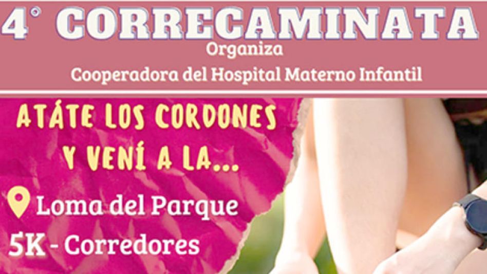 El domingo 14 de abril se llevará a cabo la correcaminata a beneficio de la cooperadora del Hospital Materno Infantil Argentina Diego. 
