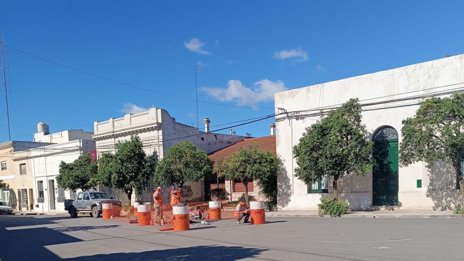 Comenzaron los trabajos de medición  para la rotonda del Parque Municipal