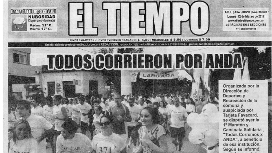 La primera edición se organizó el 11 de marzo de 2012, y fue tapa en la edición del día siguiente del Diario El Tiempo. 