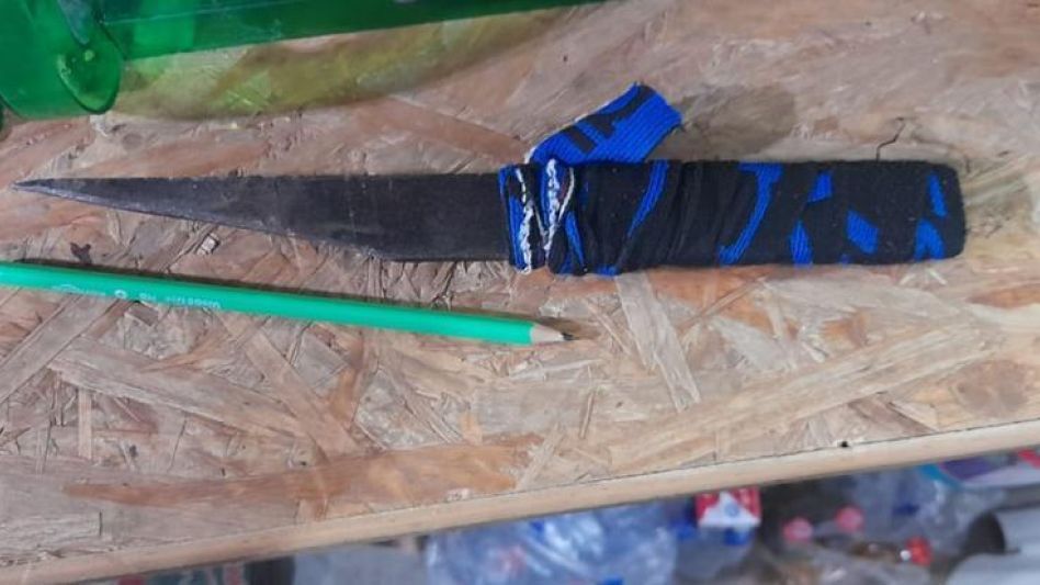El arma blanca que portaba el autor de este hecho, para quien recientemente su detención fue convertida en prisión preventiva. CPA/PBA/ARCHIVO