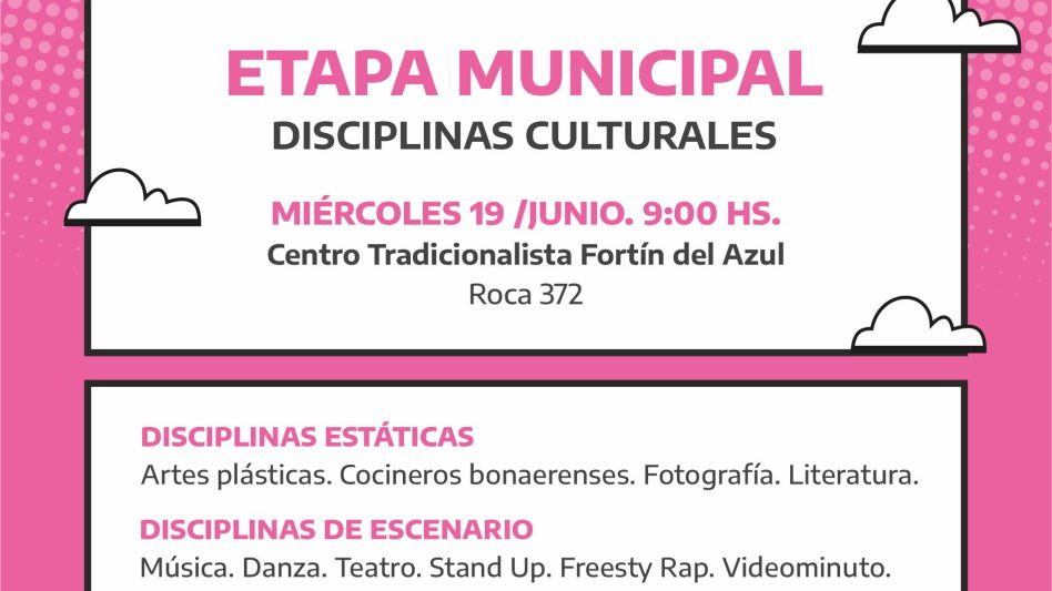 Etapa Municipal de los Juegos  Bonaerenses en el área Cultura