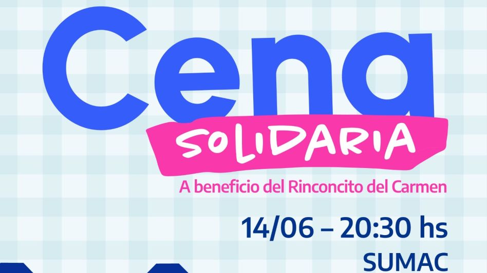 Se realizará la 4° cena solidaria a beneficio del Rinconcito del Carmen