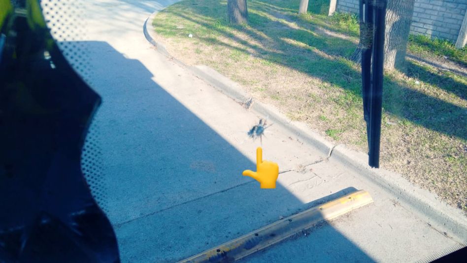 Uno de los colectivos que fue atacado a piedrazos cuando realizaba su recorrido por las calles de esta ciudad.  FACEBOOK/LA UNION