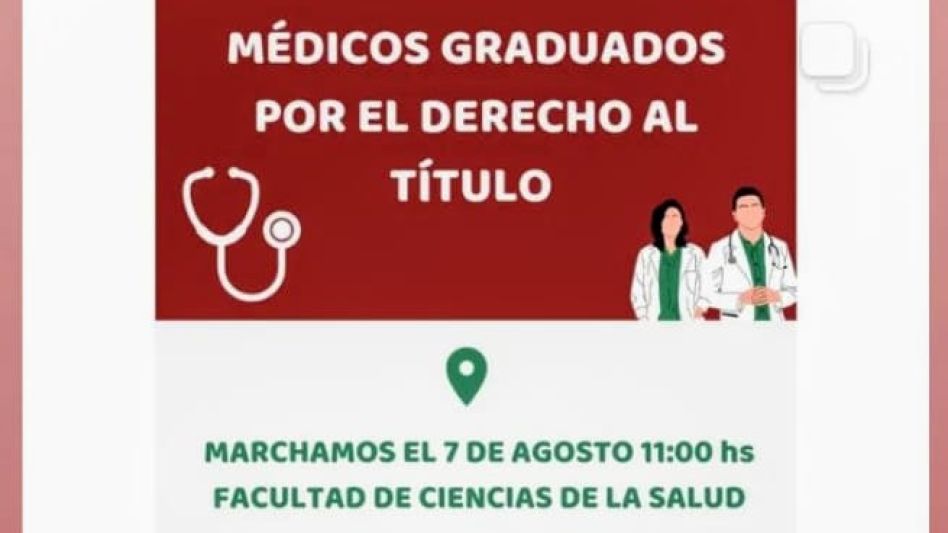 Médicos graduados en Olavarría reclaman el título