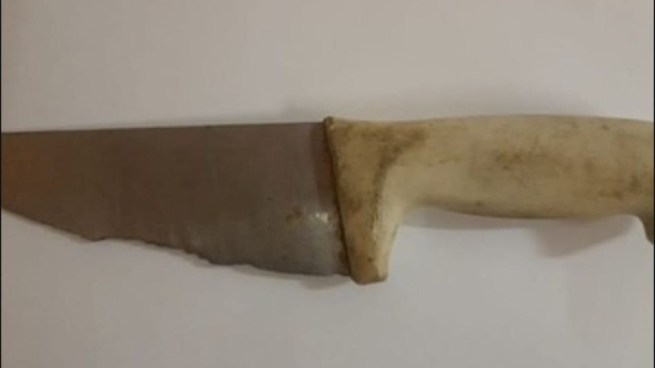 Un cuchillo. Lo hallaron agentes del CPA en poder del investigado por estos hechos. FOTO: PBA