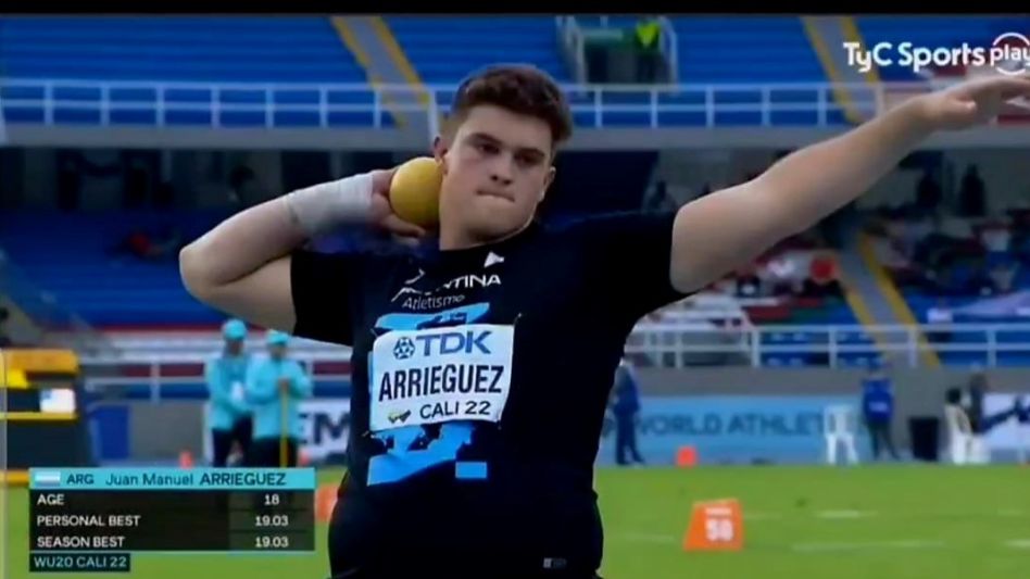 Juan Arrieguez volverá otra vez a Colombia. Su última visita fue en 2022, año que quedó entre los ocho mejores de la prueba de lanzamiento de bala en el Mundial de la categoría U20.