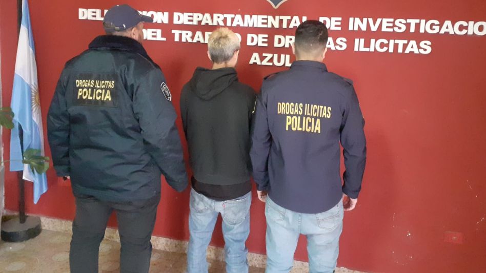 El imputado por esta infracción a la Ley 23.737 es azuleño y tiene 35 años de edad. FOTO: DROGAS ILÍCITAS AZUL/PBA